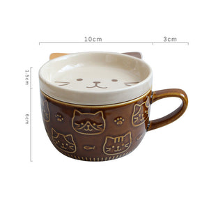 Arty Dine Japanese Ceramic Cartoon Cat Mugs