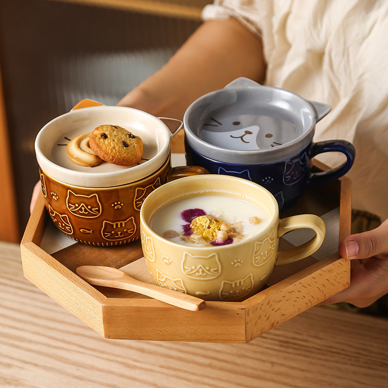 Arty Dine Japanese Ceramic Cartoon Cat Mugs